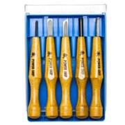 Mikisyo POWER GRIP Wood Carving Chisels & Gouges, 5 pieces Set, Made in Japan