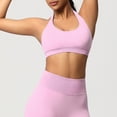thumbnail image 4 of Neewe Women's Seamless Sports Bra Knitted Yoga Suit Gathering Breathable Workout Gym Tank Top for Women-Pink 2XL, 4 of 9