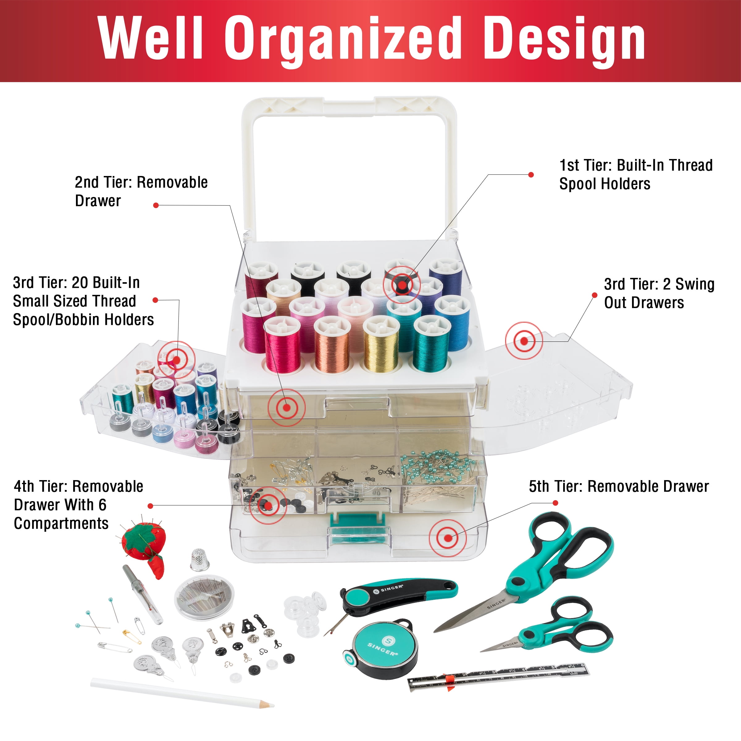 SINGER ProSeries Sew-It-Goes 356-Piece Portable Sewing Kit with Storage Case