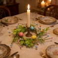 thumbnail image 4 of Oioii Easter Egg Candle Ring Rustic Vintage Multi-Colored Egg Wreath With Berry Accents For Easter Table Centerpieces Spring Home Decor And Front Door Hanging,As Shown, 4 of 6