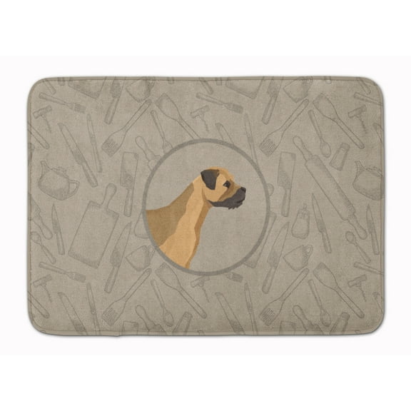 Border Terrier In the Kitchen Machine Washable Memory Foam Mat