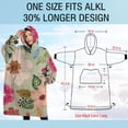 thumbnail image 4 of Oversized Wearable Blanket Hoodie,Vibrant Pioneer Flower Pattern Sherpa Blanket Hoodie with Super Pockets,Super Warm Fuzzy Pullover for Women & Men, 4 of 6