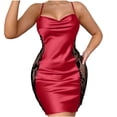 thumbnail image 6 of Tawop Women's Lingerie Spaghetti Strap Satin and Lace Sleepwear Plus Size, 6 of 7