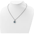 thumbnail image 4 of 14K/Silver Two-Tone Sterling Silver With 14K Swiss Blue Topaz Necklace Made In Thailand qtc357, 4 of 5