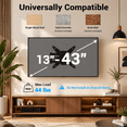 thumbnail image 3 of Full Motion TV Wall Mount for 13–43 Inch TVs & Monitors, Compatible with Echo Show 15 & 21, 44 lbs Capacity, Max VESA 200x200mm, 360° Rotation, Swivel, Tilt & Extension, 3 of 10