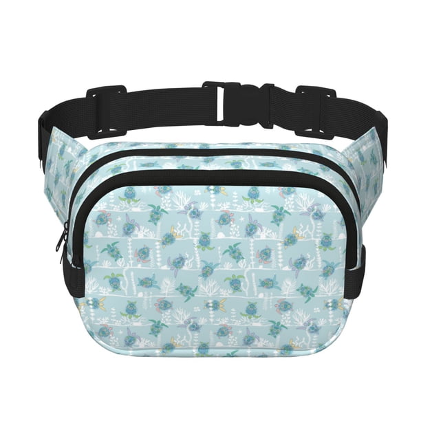 Balery Sea Turtle Mochila Cinturón para Mujeres y Hombres, Bolsa de Cintura Impermeable de Doble Capa con Correa