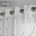 thumbnail image 3 of Haperlare White Sheer Curtains 95 inch Long Grommet Farmhouse Floral Embroidered Voile Sheer Curtains for Living Room Bedroom, White/Gray, 2 Panels, 3 of 7