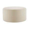 thumbnail image 6 of Christopher Knight Home 30" Velvet Upholstered Round Ottoman, Wood Frame, Cream, 6 of 6