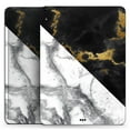 thumbnail image 2 of DesignSkinz White-Black Marble & Digital Gold Foil V1 Full-Body Skin Decal Wrap Cover for iPad Pro 12.9” 1st Gen (A1584/A1652), 2 of 4