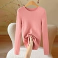 thumbnail image 5 of Women's Ribbed Knit Pullover Sweater, Slim Fit Soft Round Neck Top for Fall Winter, Comfortable Stretchy Casual Daily Wear, Versatile Layering Piece for Various Occasions Pink XXL, 5 of 8