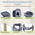 thumbnail image 6 of EDX 66" Cat Tree Tower for Indoor Cats, Multi-Level Durable Cat Climbing Tower, Large Pet House with Natural Sisal Scratching Post, Cozy Condo, Extended Platform, Kitten Toy and Hammock, Dark Grey, 6 of 7