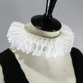 thumbnail image 6 of SIEYIO Women Ribbon Ruffled Fake Collar Victorian Renaissance Neck Ruff Satin Choker, 6 of 10