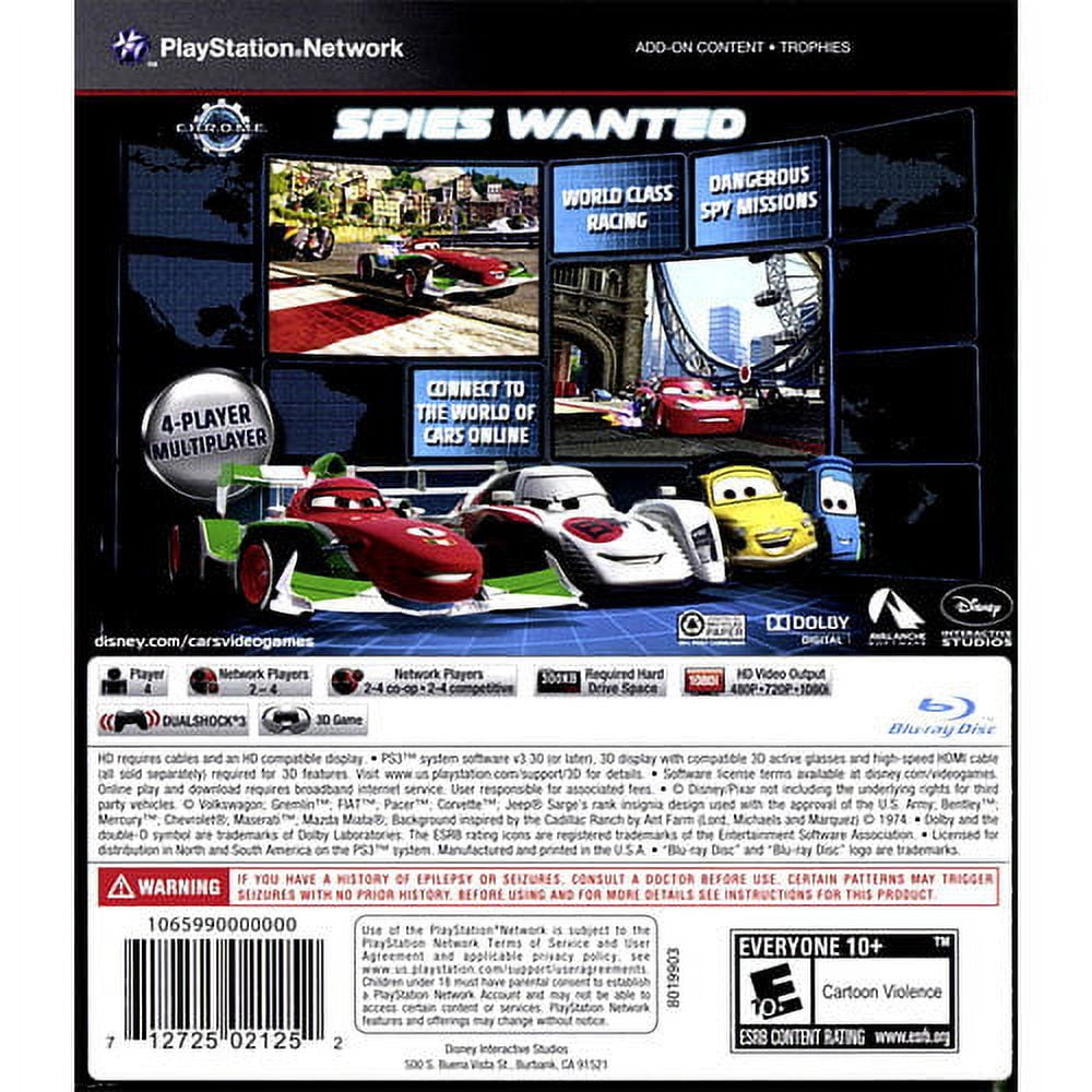 Carros 2 - Disney Pixar´s Cars 2 - PS3 e Xbox 360 - MATAR OU