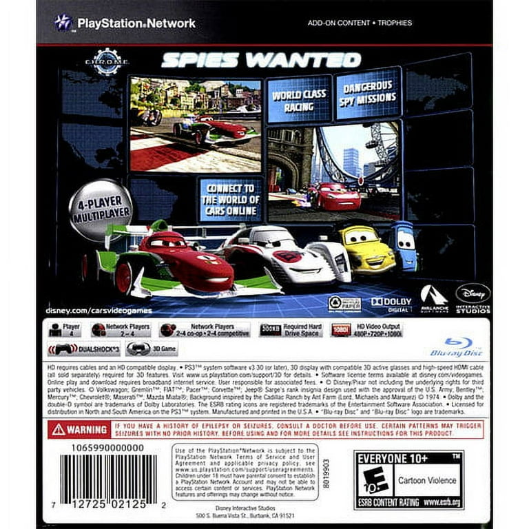  Cars Race O Rama - Playstation 3 : Video Games