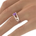 thumbnail image 3 of Amethyst 1 CT Ring 14K Rose Gold Unique Solitaire Designer, 3 of 7