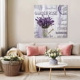 thumbnail image 5 of Purple Lavender Wall Art Painting on Canvas, Vintage Farmhouse Rustic Floral Wooden Grain Canvas Art Home Prints Wall Art Framed Modern Artwork for Living Room Bedroom Wall Decor 12x12in, 5 of 9