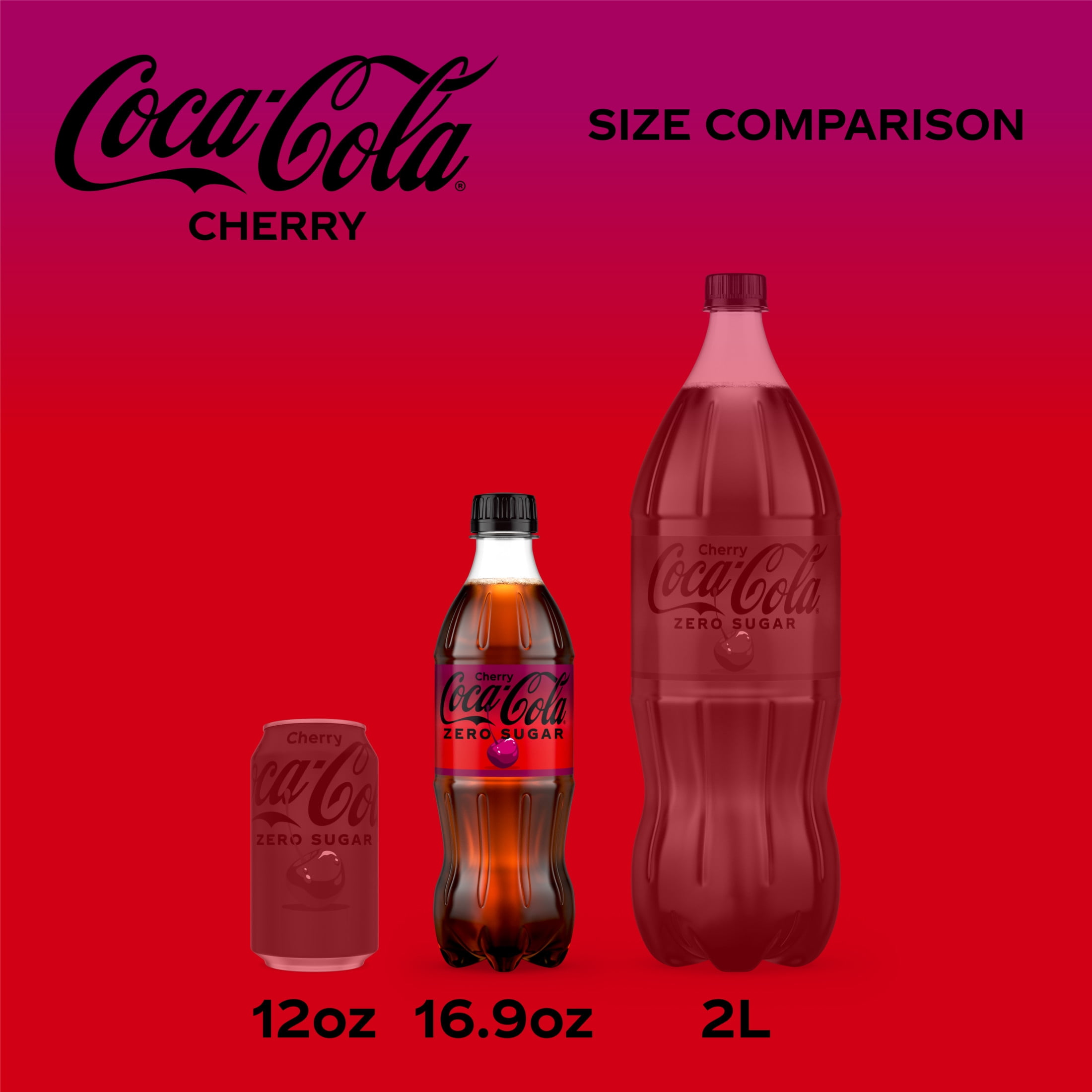 Coca-Cola Zero Sugar Cherry Soda Pop Bottles, 16.9 fl oz, 6 Pack