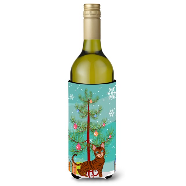 "Treasures Toyger Merry Christmas Tree Botella Bebida Aislante Hugger, 750 ml, Multicolor" Caroline's Treasures BB4434LITERK