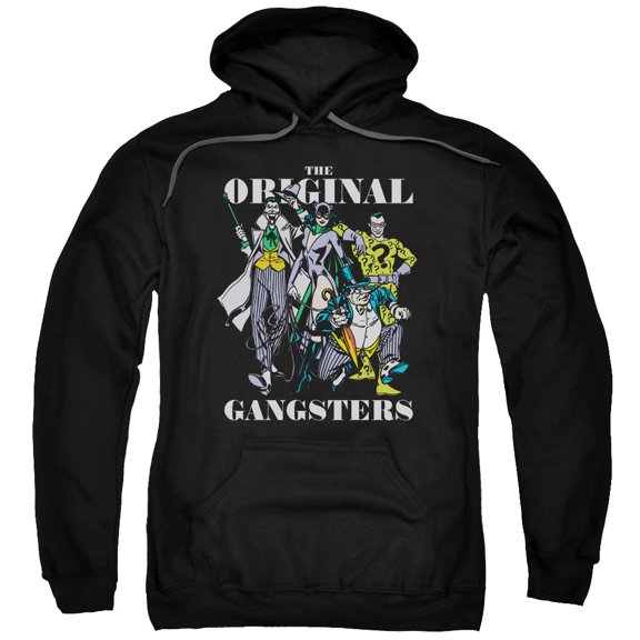 DC Comics Men's Original Gangsters Hooded Sweatshirt X-Large Black