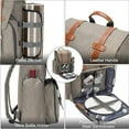 thumbnail image 4 of Picnic Backpack for 2 Person with Large Insulated Cooler Bag, Picnic Basket Set with Wine Pouch, Waterproof Picnic Blanket & Cutlery Set. Perfect for Beach, Camping,Wedding Gift for Couple, 4 of 6