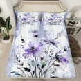 thumbnail image 2 of Erosebridal Purple Groovy Sheet Set Queen, Watercolor Flower Queen Sheet Sets, Daisy Floral Bed Sheets Queen, Breathable Room Decor, 4 Pieces, 2 of 7