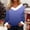Blue, variant on Only Moment Blue Christmas Shirts for Women Plush V Neck Long Sleeve Dressy Blouses Business Casual Outfits Tunic Tops Faux Fur Trim Xmas Holiday Tops S