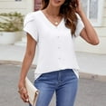 thumbnail image 2 of Scyoekwg Casual Blouses For Women Trendy Womens Summer Fashion Short Sleeve Lightweight Ladies Blouses Dressy Casual Loose Going Out Tops, 2 of 7