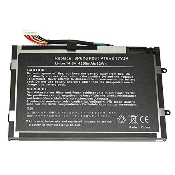 Replacement Laptop Battery For Dell Alienware M11x R1 R2 R3 Alienware M14x R1 R2 P N 8p6x6 P06t Pt6v8 T7yjr 14 8v 40mah 62wh Walmart Com Walmart Com