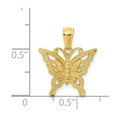 thumbnail image 4 of Auriga 14K Yellow Gold Diamond-cut Butterfly Pendant for Women (Length - 18mm, Width - 15mm), 4 of 6