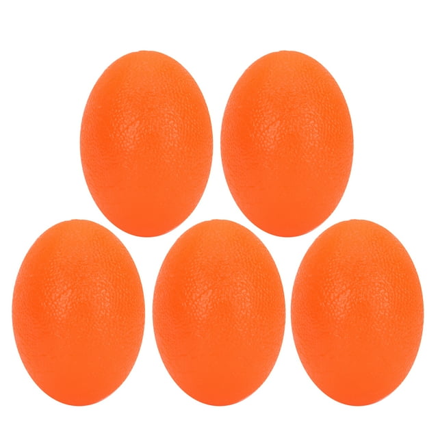5 pelotas de silicona para agarre de mano, para ejercicios de fuerza de muñeca, masajeador fortalecedor de agarre, color naranja (20 grados), forma de huevo (ovalada).