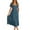 Dark Blue, variant on CFLVAEK Classic Solid Color Summer Dresses for Women Casual V Neck Shirt Dresses Flowy Botton Beach Dress Tiered Smocked Solid Dresses with Short Sleeve Black S