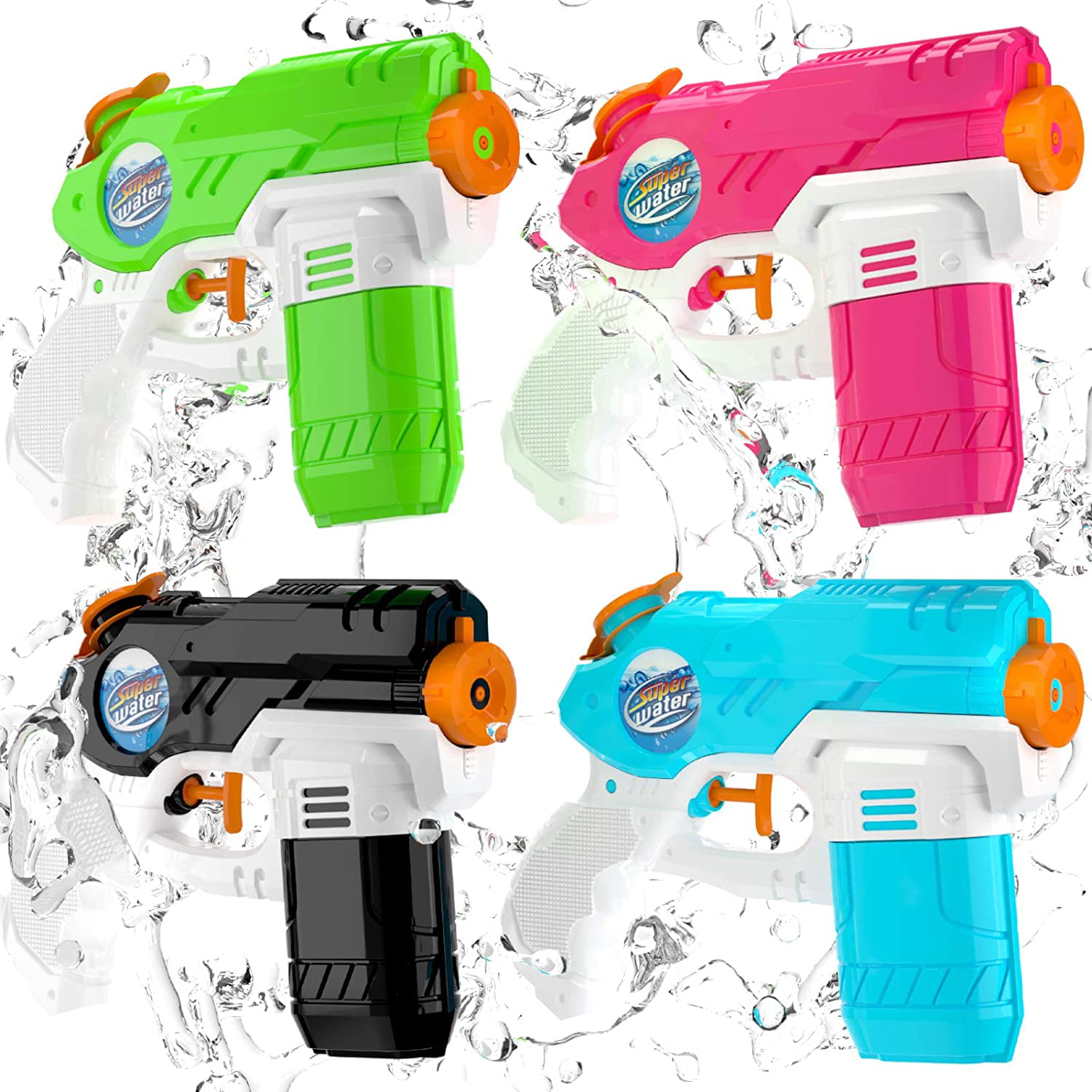 Yard Games for Toddlers OMWay Water Guns for Kids 4 Pack Soaker Squirt Guns,Easter Birthday Gifts for 3 4 5 6 7 8 Year Old Boys Girls Water Toys for Kids Backyard Pool Beach Outdoor.