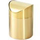 thumbnail image 1 of Mini bote de basura dorado, bote de basura de acero inoxidable para escritorio con tapa abatible, pequeño cesto de basura para encimera para baño, oficina, coche, cocina, contenedor de basura portátil, 1 of 5
