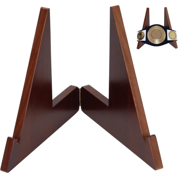 Wooden Championship Belt Display Stand, Triangle Boxing Belt Buckles Holder, Flexible Adjustment Wrestling Champion Display Holder for Sport Football Boxing Martial Corporate Award Badges