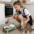 thumbnail image 4 of Elevated Dog Bowl Set - Double Dog Feeding Bowls with Stand Splash Proof - Raised Dishes for Food and Water,Easy to Clean - Ideal for Small to Medium Dogs(3.9"*6.7"*12.8",Black), 4 of 4