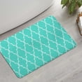 thumbnail image 2 of Turquoise Geometric Quatrefoil Pattern Bathroom Rugs Mat,Non Slip Microfiber Bathroom Rug,Rubber Backing,Soft Bathroom Mats for Bathroom Floor,Tub and Shower,17x27in(43x68cm), 2 of 5