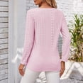 thumbnail image 5 of HLKJKLS Long Sleeve Shirts For Women V Neck Long Sleeve Loose Button Top Polyester Spandex Casual Pink S-Xxl, 5 of 8