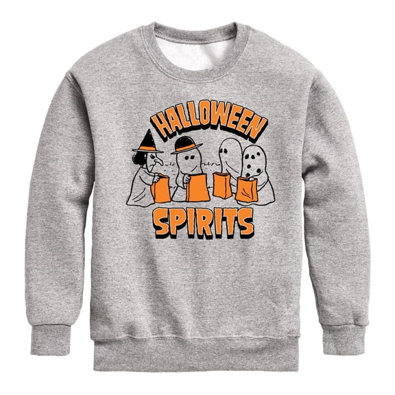 Peanuts - Halloween Spirits Graphic Long Sleeve Fleece Sweatshirt