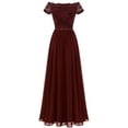thumbnail image 5 of Dressystar Women Floral Lace Wedding Bridesmaid Dress Female Off Shoulder Maxi Party Dresses, 5 of 7