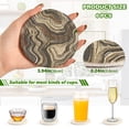 thumbnail image 3 of Haosy Set of 6 Drink Woven Coaster with Holder Heat Resistant Non-Slip Bar Coasters 4 Inches Earth Toned Marble, 3 of 7