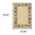 thumbnail image 3 of 5' X 8' Ivory Abstract Stain Resistant Indoor Outdoor Area Rug, 3 of 6