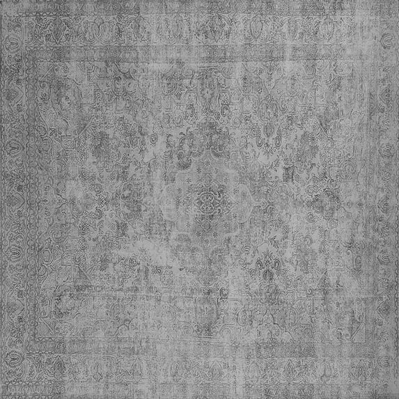 Ahgly Company Indoor Square Oriental Gray Industrial Area Rugs, 8' Square