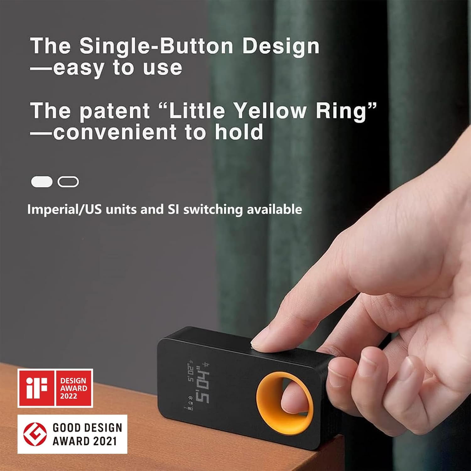 HOTO Laser Measuring Tool, 98ft Distance, ±2mm Accuracy, Compact