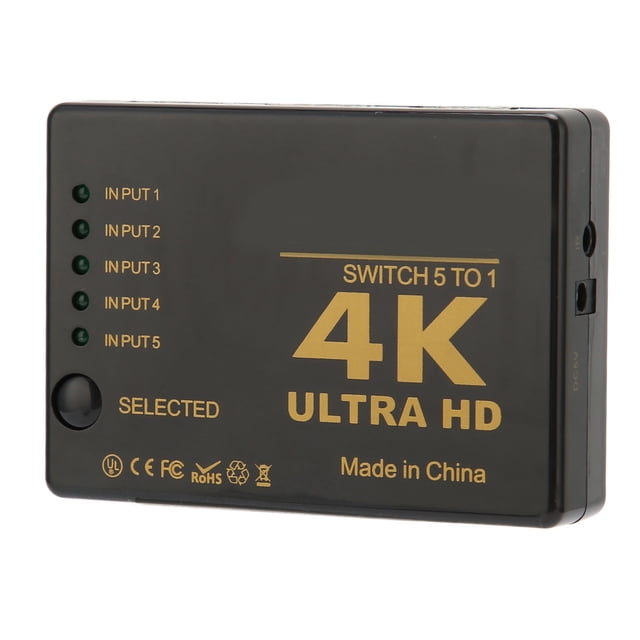 Conmutador de interfaz multimedia HD 4K 2K 30 Hz, convertidor de vídeo HD de 5 puertos para proyector de DVD y HDTV
