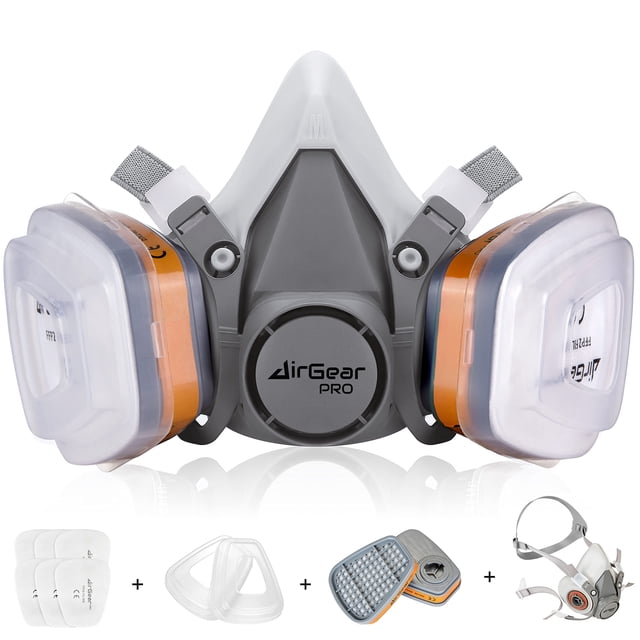 Mascarilla respiratoria reutilizable con filtros AirGearPro M-500 A1P2