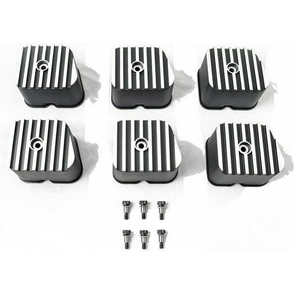 Seapple 6*Aluminum Cool Valve Cover Kit DP0085 Compatible With 88-98 Dodge Ram 5.9L 12V Cummins Engine