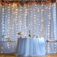 thumbnail image 3 of 10x8ft Baby Blue Tulle Backdrop Curtain with Lights String for Parites, Sheer Photo Backdrop Curtains for Wedding Baby Shower Baby Boy Shower Birthday Party Photo Shoot Background Decorations, 3 of 6