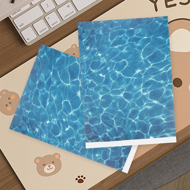 ADDHAT 8Ud Stickers De Pared Azul Con Patrón De Agua Para Ambientes Interiores