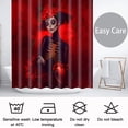 thumbnail image 4 of Sugar Skull Shower Curtain,Gothic Skeleton Girls Shower Curtains Set for Bathroom with 12 Hooks, Red Rose Halloween Bath Curtain 72x72in Waterproof Fabric,Machine Washable, 4 of 6