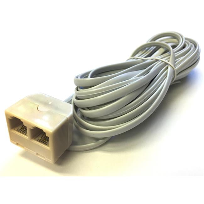 BT 020 WHITE 25 ft. White Duplex Telephone Cord Jack Extension